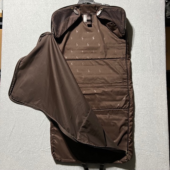 Vintage Y2K Polo Ralph Lauren Garment Bag Carrier Brown Pony Logo preppy - Picture 7 of 11